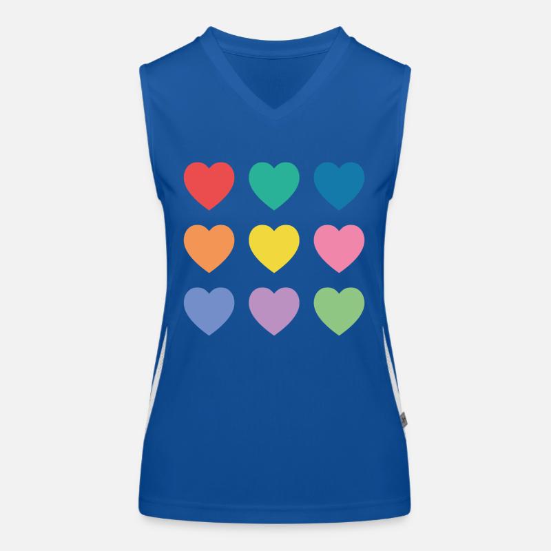Multicolour hearts Women's Functional Contrast Tank Top