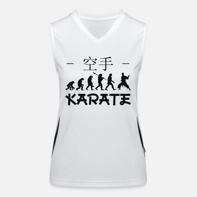 Karate evolution. martial arts. Gift Idea.Japan Women's Functional Contrast Tank Top