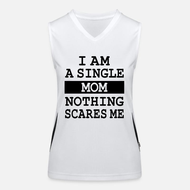 I am a Single Mom, nothing scares me Women's Functional Contrast Tank Top