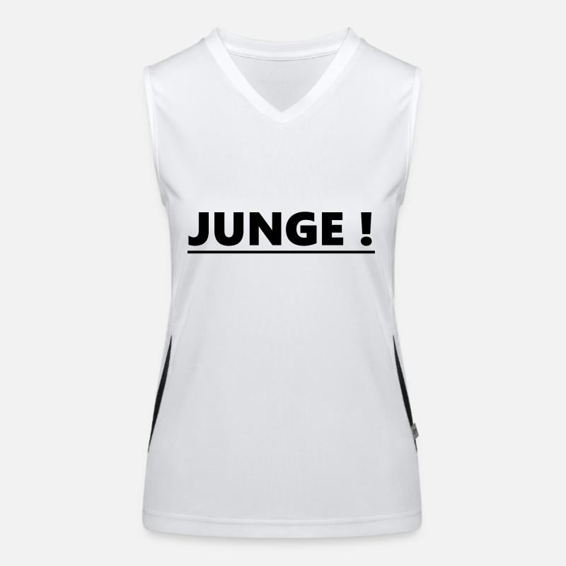 Junge! Provokativ Spruch Text Geschenk Idee Funktionelles Kontrast-Tank Top für Frauen