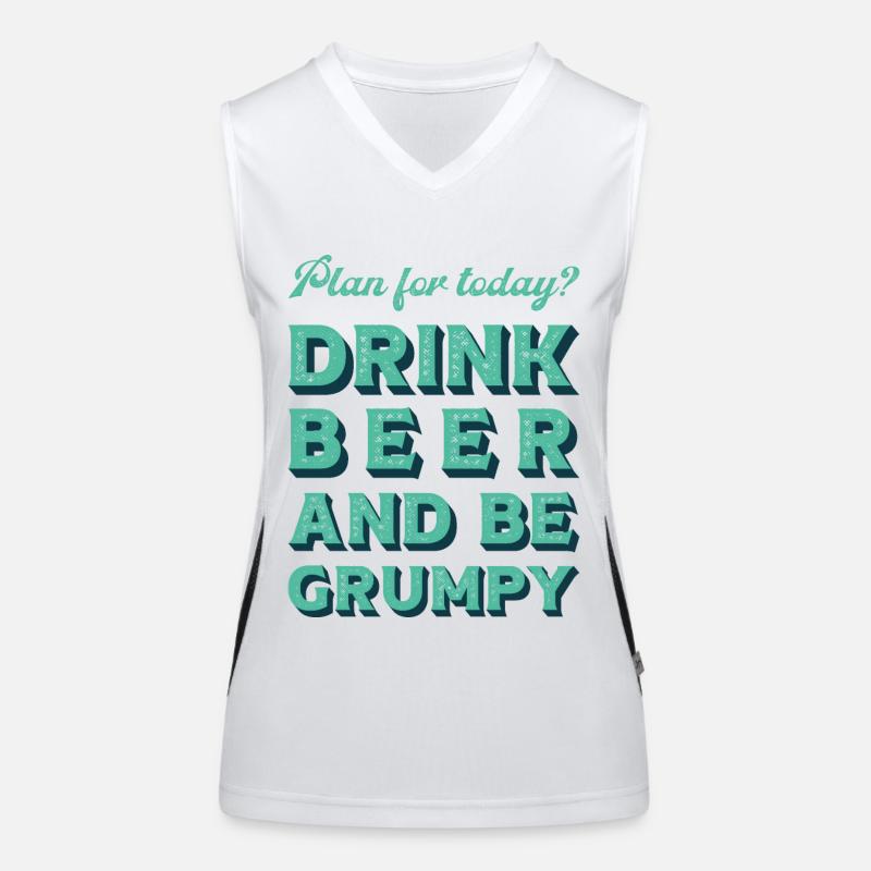 Plan for today? Drink bear and be grumpy. Women's Functional Contrast Tank Top