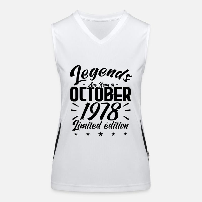 LEGENDS ARE BORN IN OCTOBER 1978 anniversary gift Débardeur respirant contrasté Femme