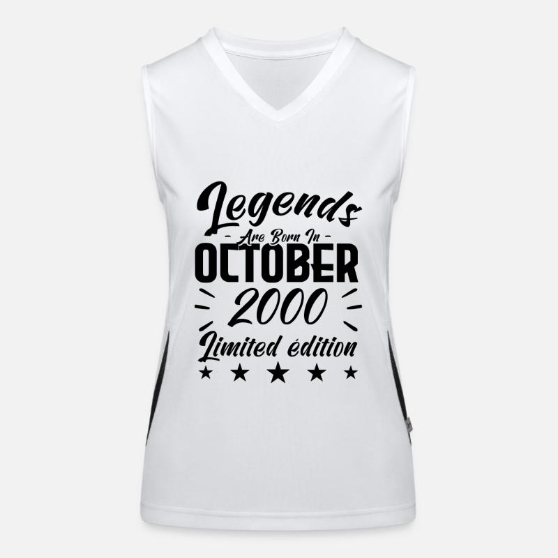 LEGENDS ARE BORN IN OCTOBER 2000- anniversary gift Débardeur respirant contrasté Femme