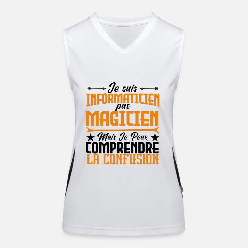 Je suis informaticien pas magicien. Débardeur respirant contrasté Femme