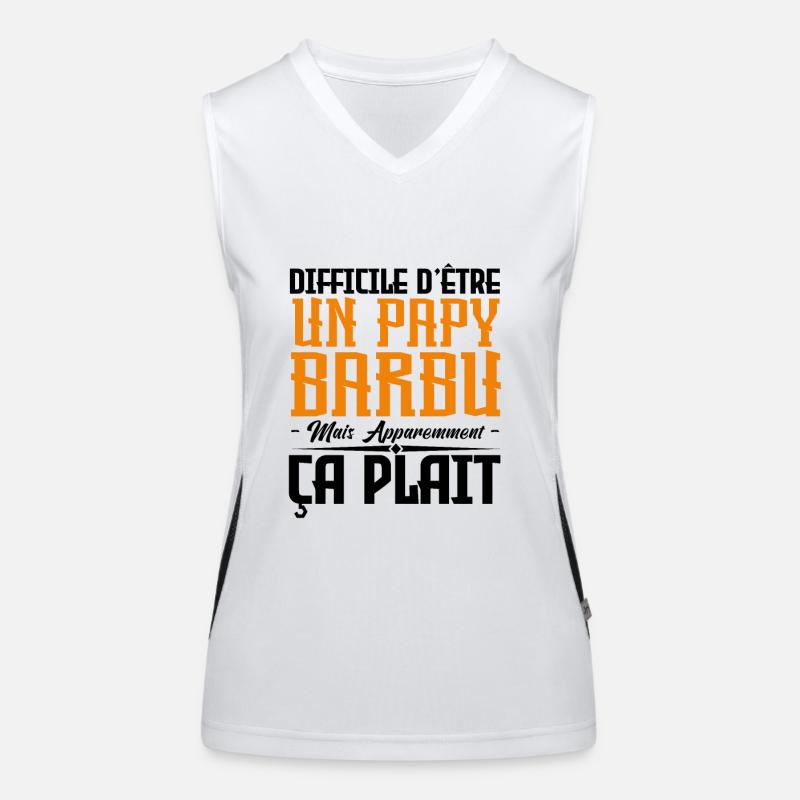 papy barbu, citations barbe, Idée cadeau papy Débardeur respirant contrasté Femme