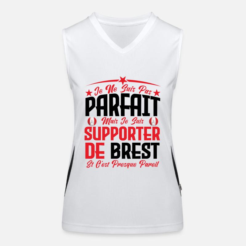 je ne suis pas parfait, supporteur de Brest. Débardeur respirant contrasté Femme