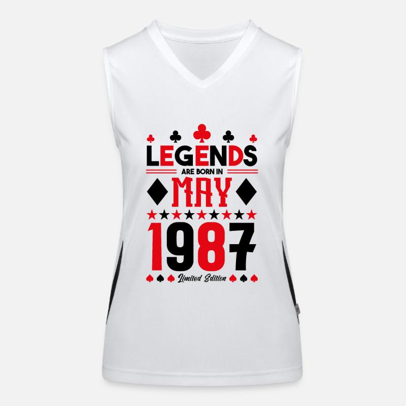 Geburtstagsgeschenk Mai 1987. Kartenspiele . Mai Funktionelles Kontrast-Tank Top für Frauen