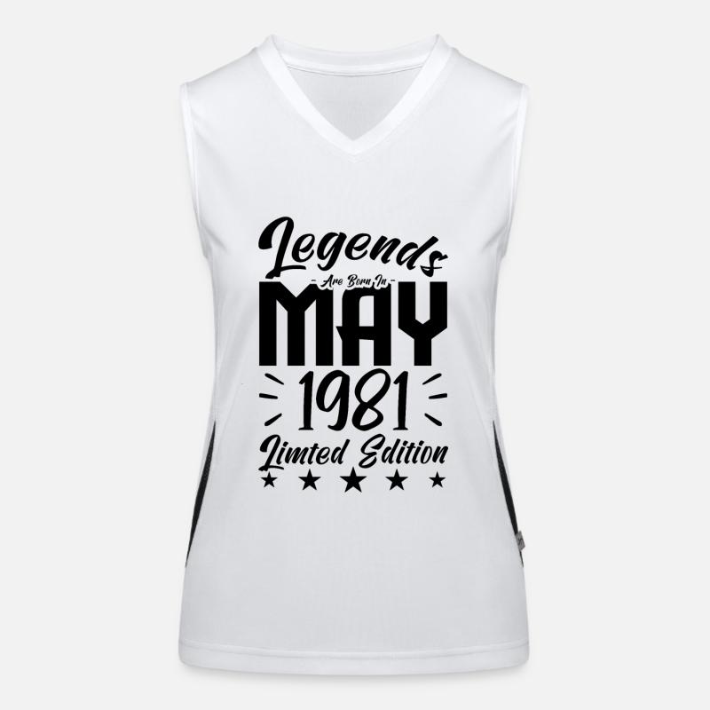 Geboren 1981 Geburtstagsgeschenk 1981. Funktionelles Kontrast-Tank Top für Frauen