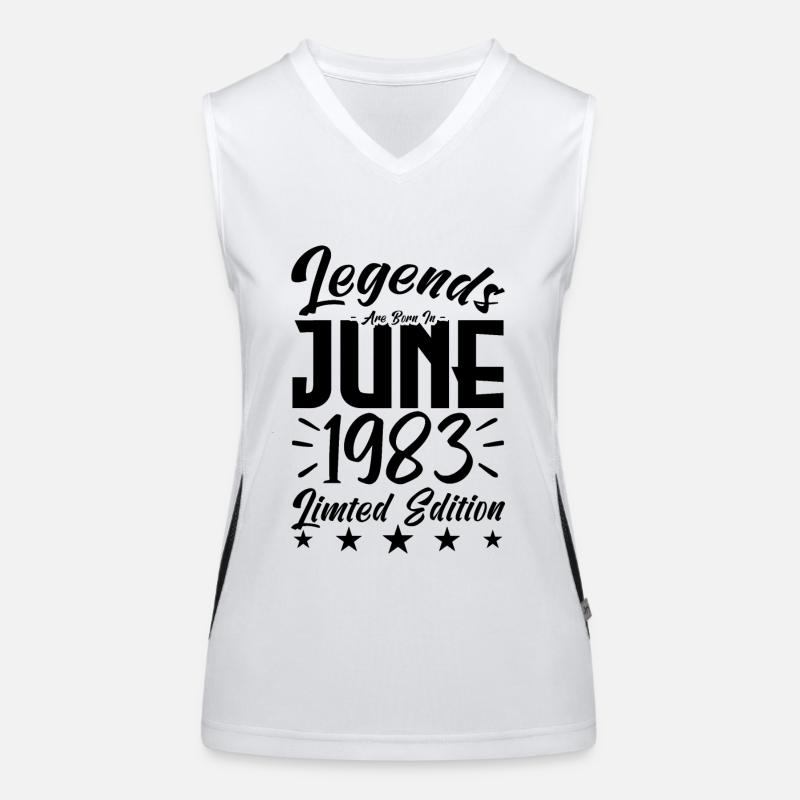 Geboren Juni 1983 Geburtstagsgeschenk 1983. Funktionelles Kontrast-Tank Top für Frauen