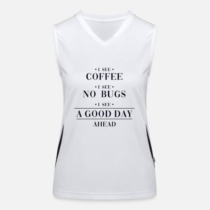 Coffee No Bugs Good Day Developer Coder Funktionelles Kontrast-Tank Top für Frauen