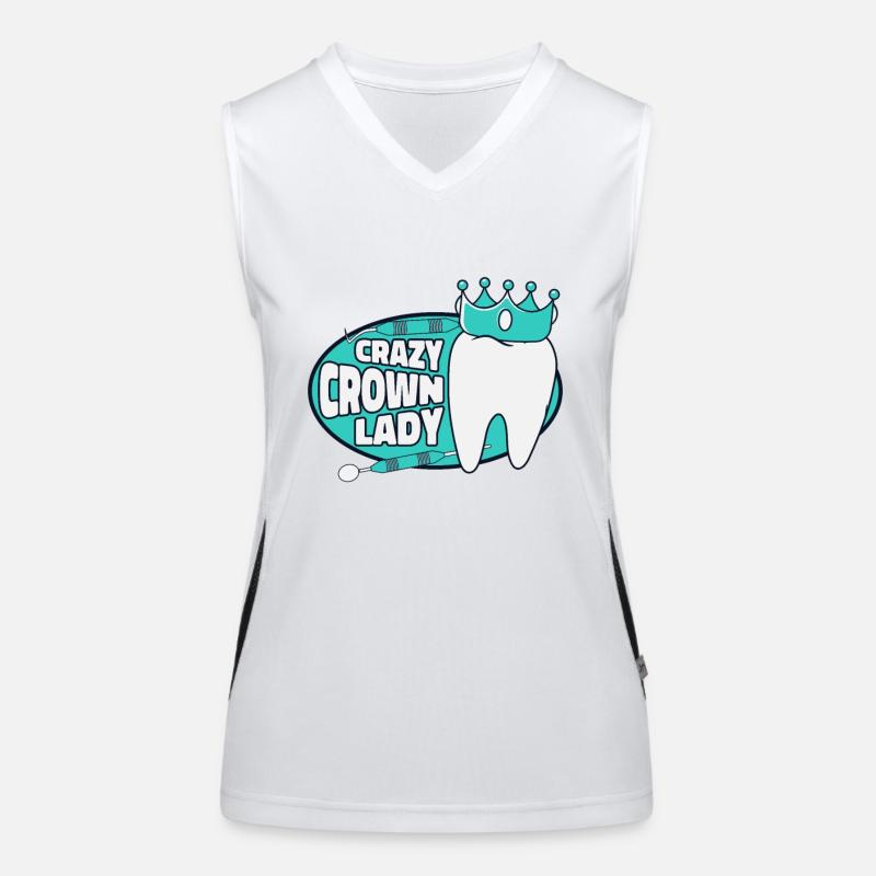 Crazy Crown Lady Zahnlabor Dentallabor Funktionelles Kontrast-Tank Top für Frauen