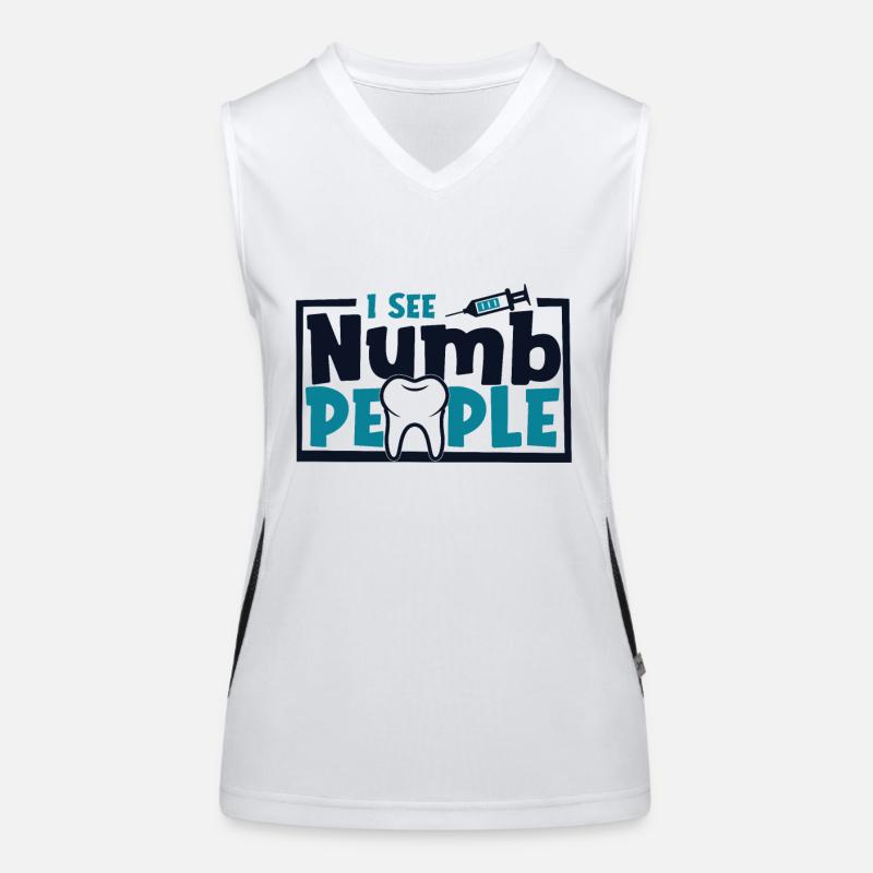 I See Numb People Zahnlabor Dentallabor Funktionelles Kontrast-Tank Top für Frauen