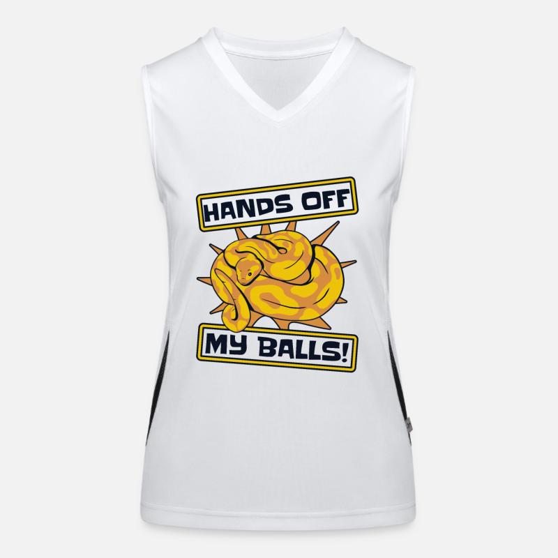 Hands Off My Balls Python Schlange Banana Ball Funktionelles Kontrast-Tank Top für Frauen