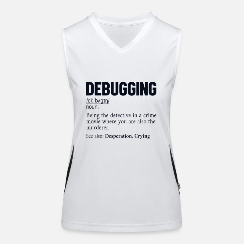 Debugging Definition Developer Coder Programmer Women's Functional Contrast Tank Top