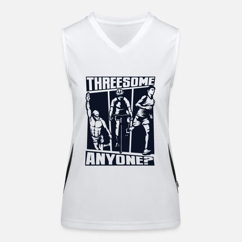 Threesome Anyone Triathlet Training Triathlonrad Funktionelles Kontrast-Tank Top für Frauen