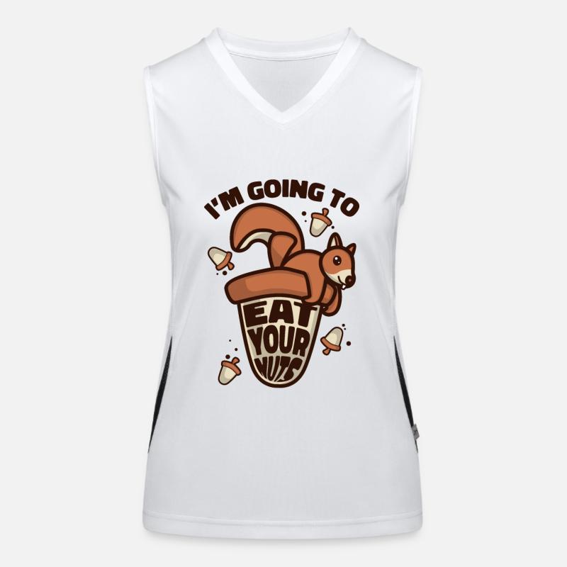 Eat Your Nuts Grauhörnchen Squirrel Eichhörnchen Funktionelles Kontrast-Tank Top für Frauen