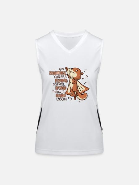 Any Squirrel Can Be A Flying Squirrel Squirrel - Funktionelles Kontrast-Tank Top für Frauen - Weiß/Schwarz - Vorne