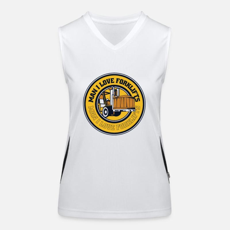 Man I Love Forklifts Forklift Driver Women's Functional Contrast Tank Top