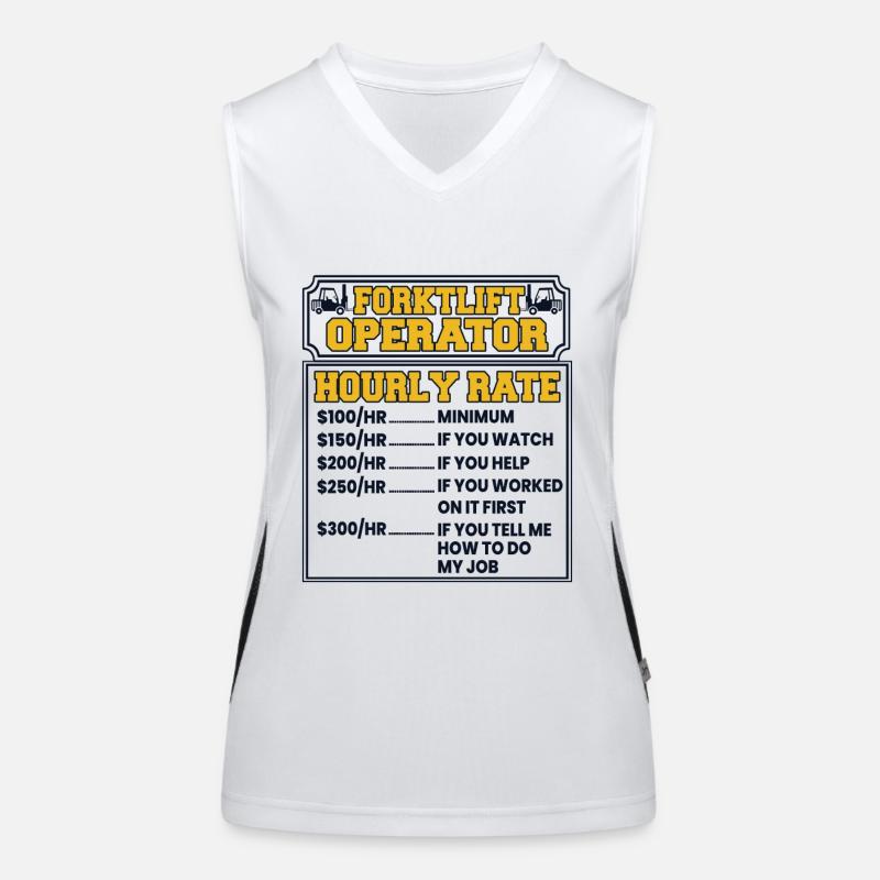 Forklift Operator Hourly Rate Telehandler Women's Functional Contrast Tank Top