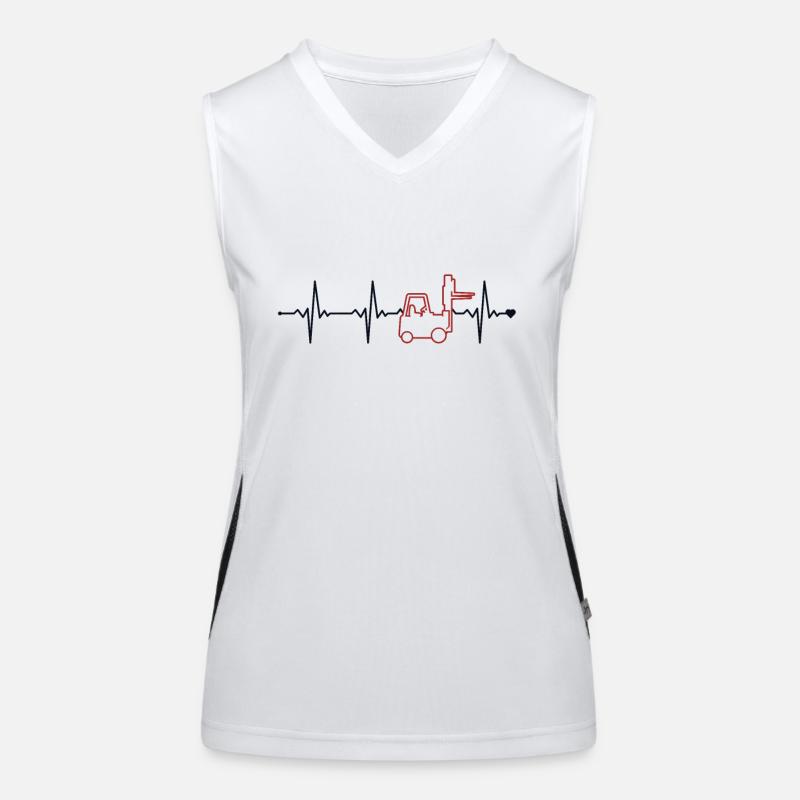 Forklift Heartbeat Telehandler All-terrain forklift Women's Functional Contrast Tank Top