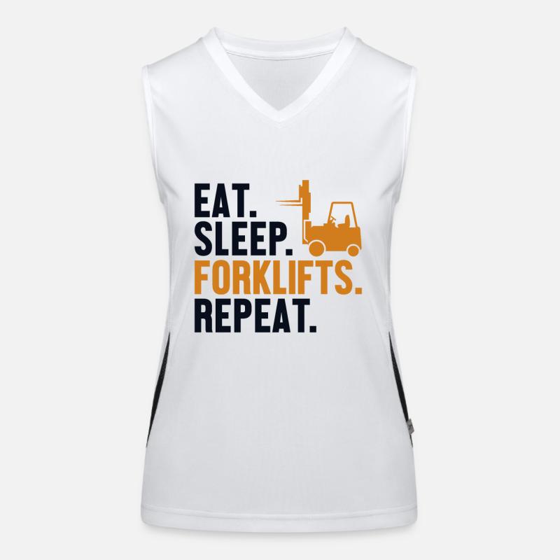 Eat Sleep Forklifts Repeat All-terrain forklift Women's Functional Contrast Tank Top