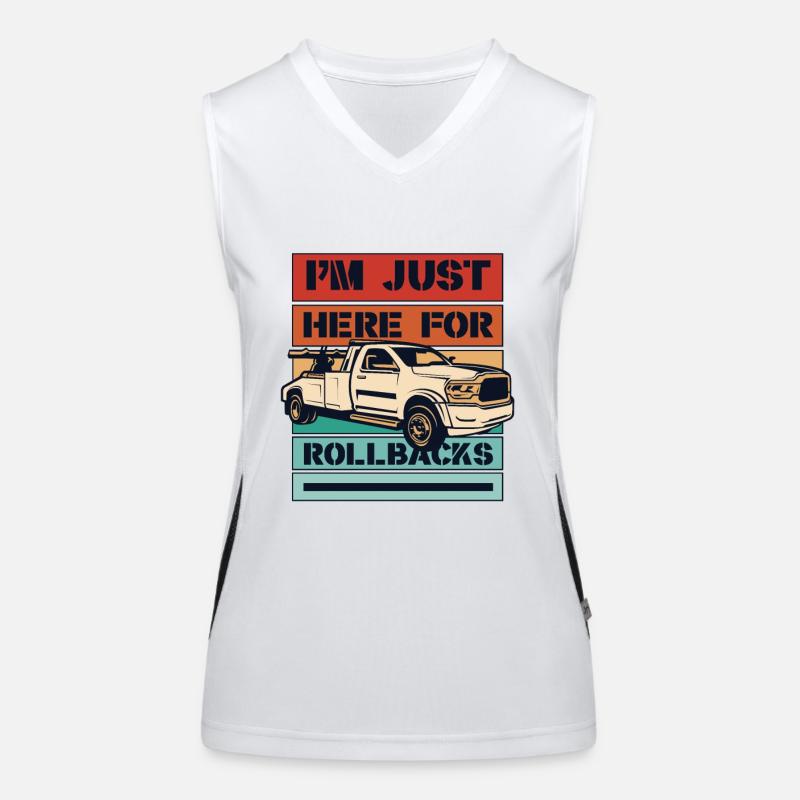 I'm Just Here For Rollbacks Abschleppfahrzeug Funktionelles Kontrast-Tank Top für Frauen