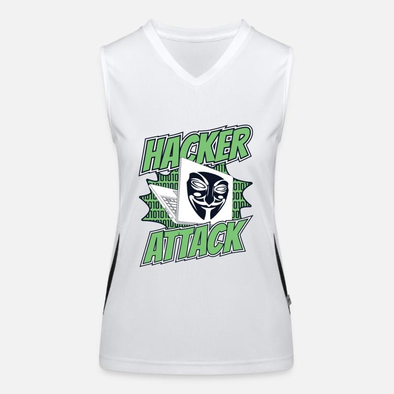 Attaque de hacker Social Engineering Phishing Sniffer Débardeur respirant contrasté Femme