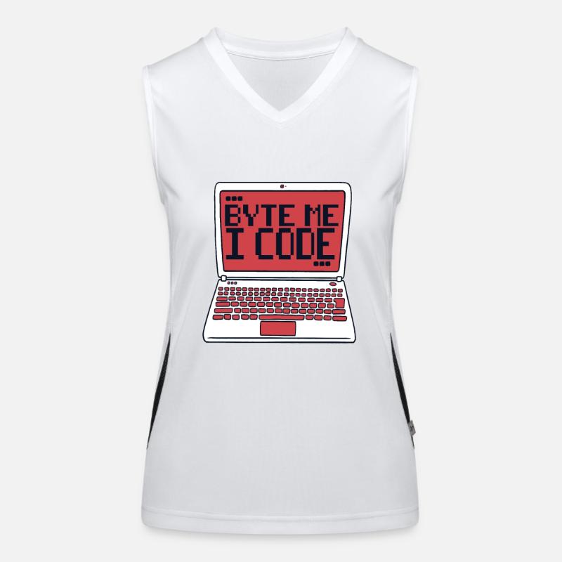 Byte Me I Code Developer Softwareentwickler Funktionelles Kontrast-Tank Top für Frauen
