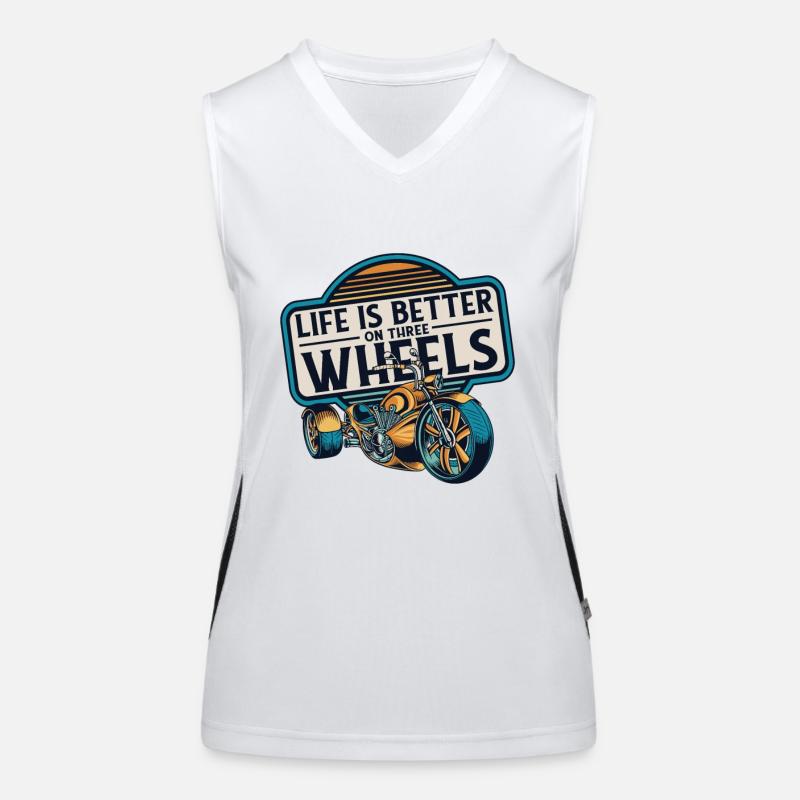 Life Is Better On Three Wheels Threewheeler Funktionelles Kontrast-Tank Top für Frauen