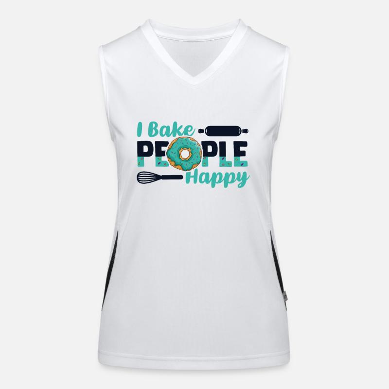 I Bake People Happy Konditor Hobbybäcker Bäckerei Funktionelles Kontrast-Tank Top für Frauen