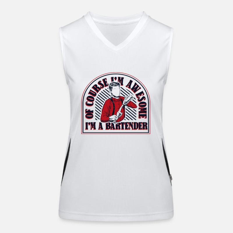 Of Course I'm Awesome Barmann Bartender Funktionelles Kontrast-Tank Top für Frauen