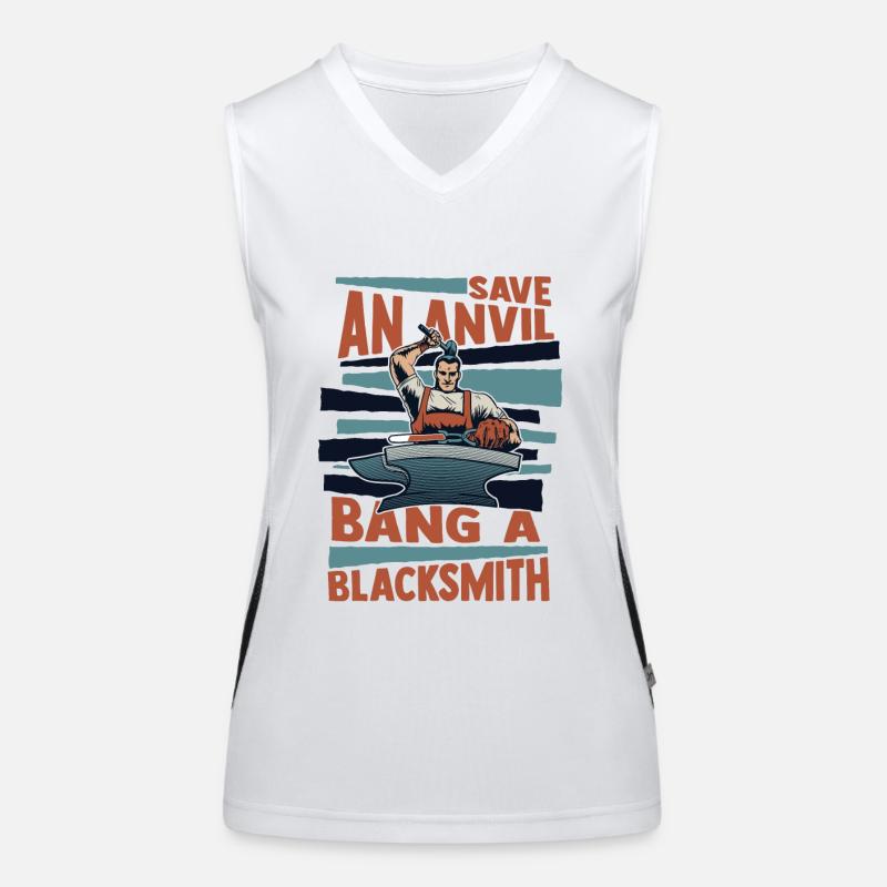 Save An Anvil Bang A Blacksmith Forging Women's Functional Contrast Tank Top