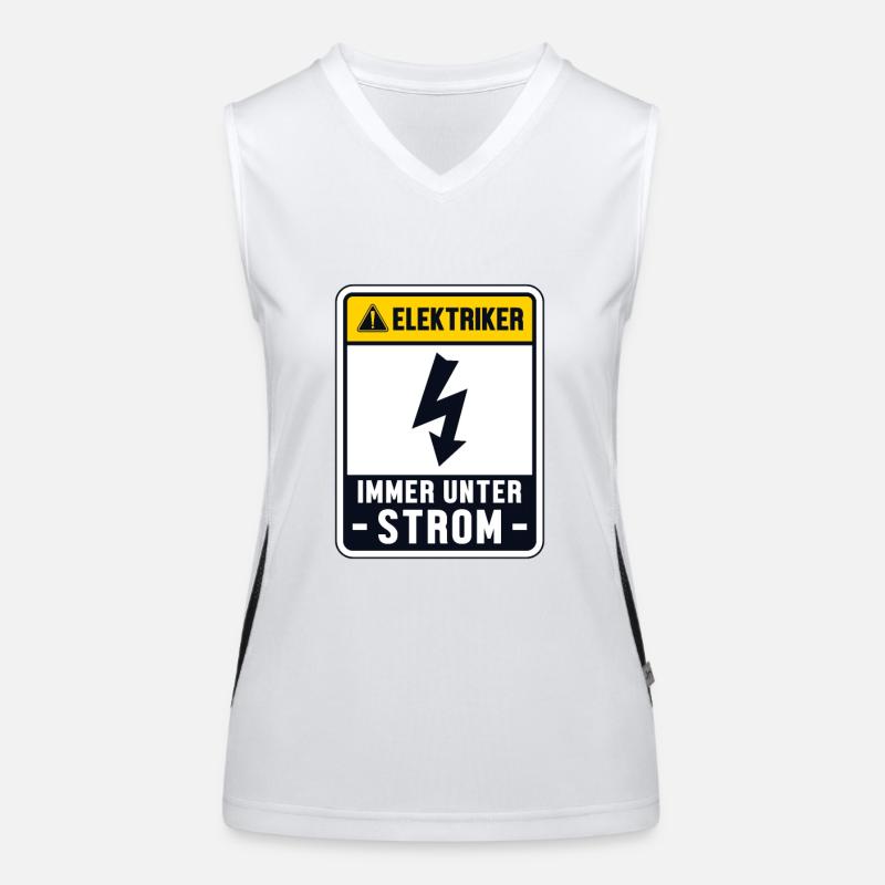 Immer unter Strom Elektroniker Elektrotechniker Funktionelles Kontrast-Tank Top für Frauen