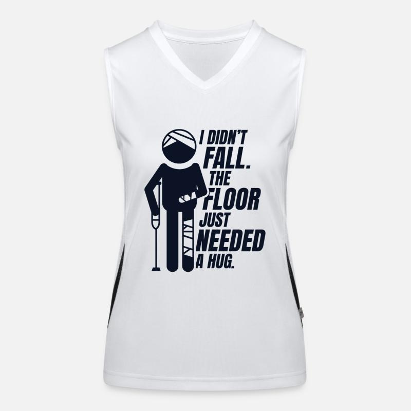 The Floor Just Needed A Hug Broken Arm Leg Bone Women's Functional Contrast Tank Top