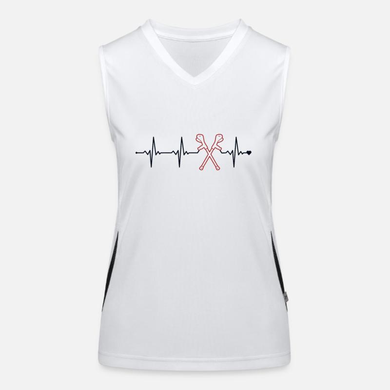 Heartbeat Broken Bone Broken Finger Surgeon Bone Women's Functional Contrast Tank Top
