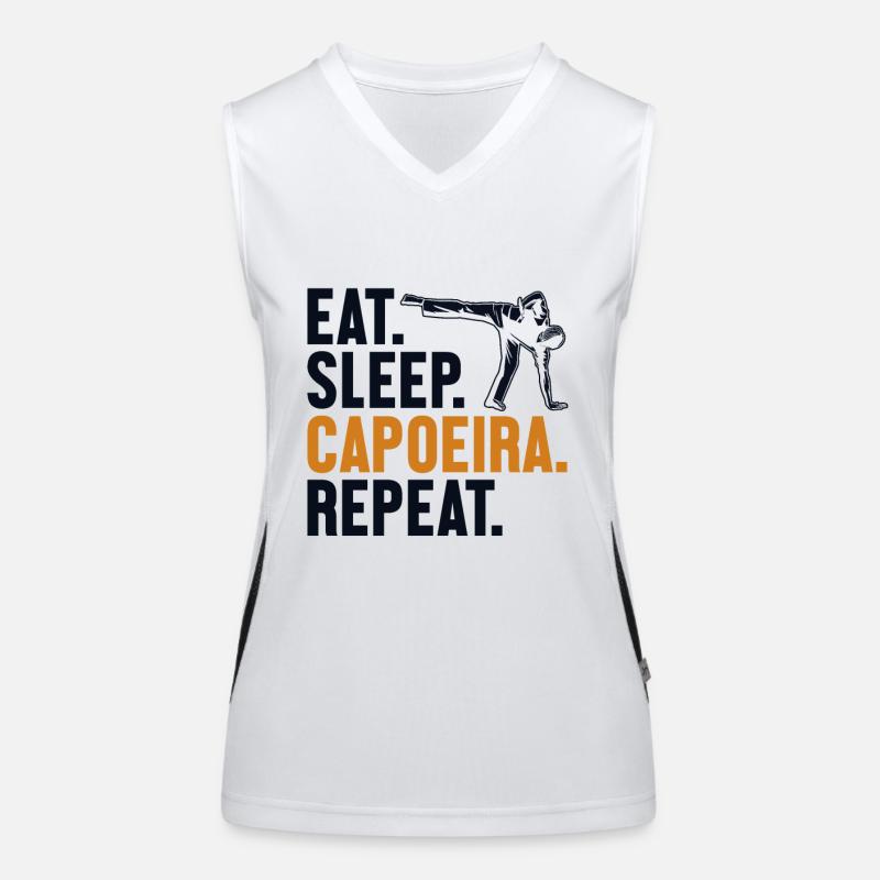 Manger Dormir Capoeira Répéter Ginga Capoeirista Danse Débardeur respirant contrasté Femme