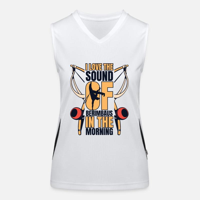 Ich liebe den Klang von Berimbaus Ginga Capoeirista Funktionelles Kontrast-Tank Top für Frauen