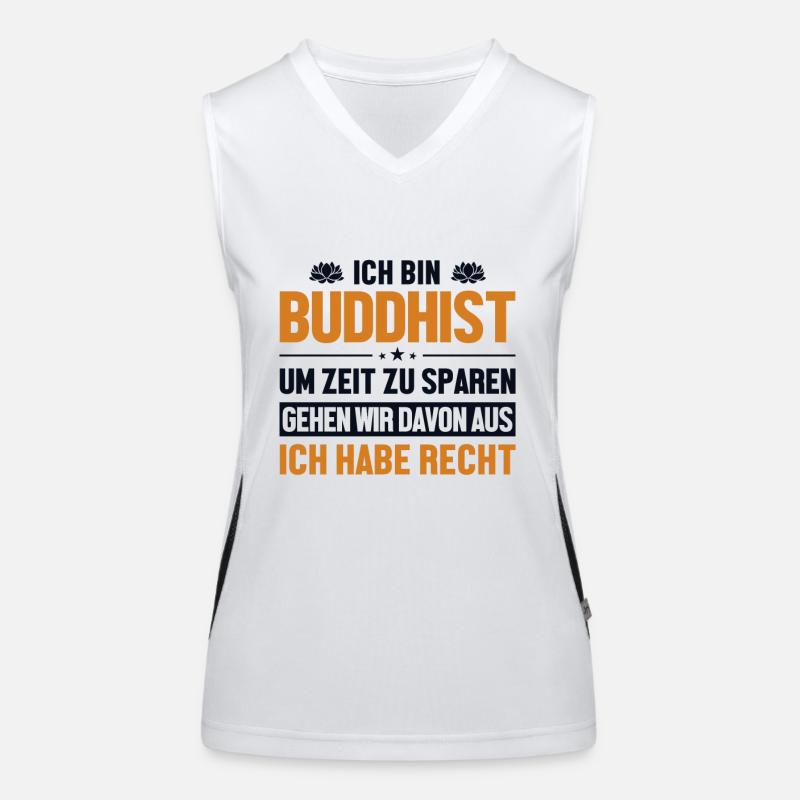 Buddhist hat immer Recht Buddhist Symbol Statue Women's Functional Contrast Tank Top