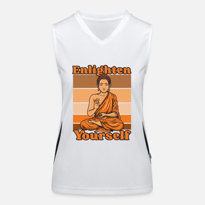Enlighten Yourself Buddhist Statue Symbol Priest Women's Functional Contrast Tank Top