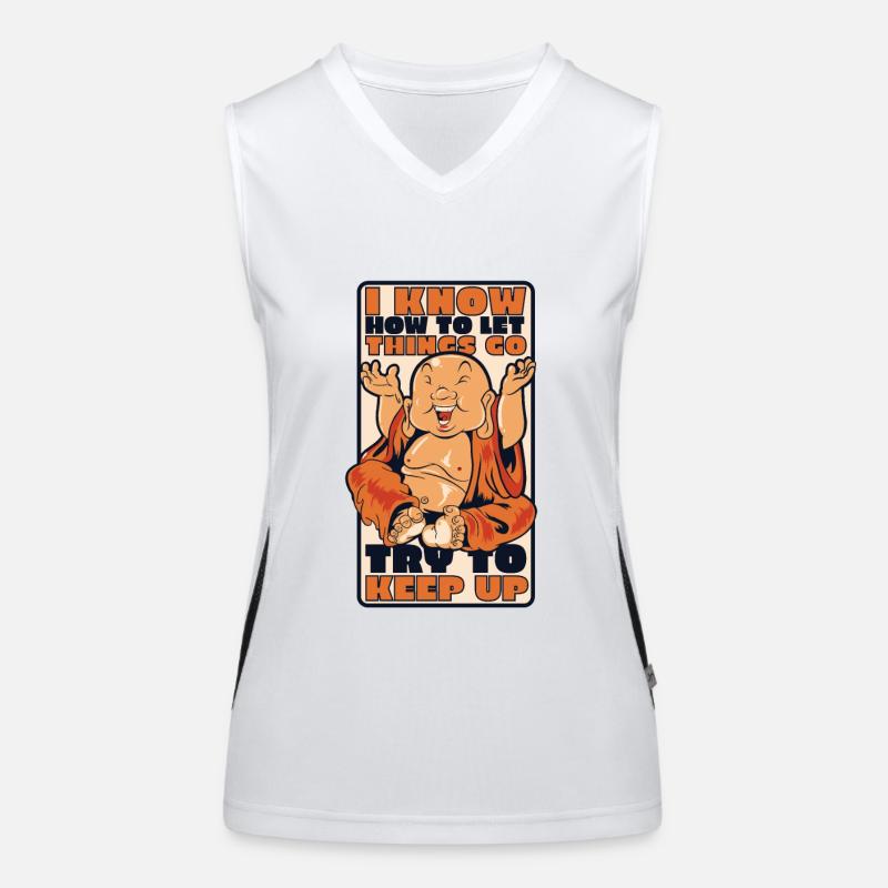 I Know How To Let Things Go Buddhist Symbol Women's Functional Contrast Tank Top