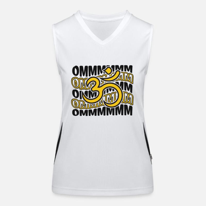 Ommmm Buddhist Symbol Statue Priest Buddhism Women's Functional Contrast Tank Top