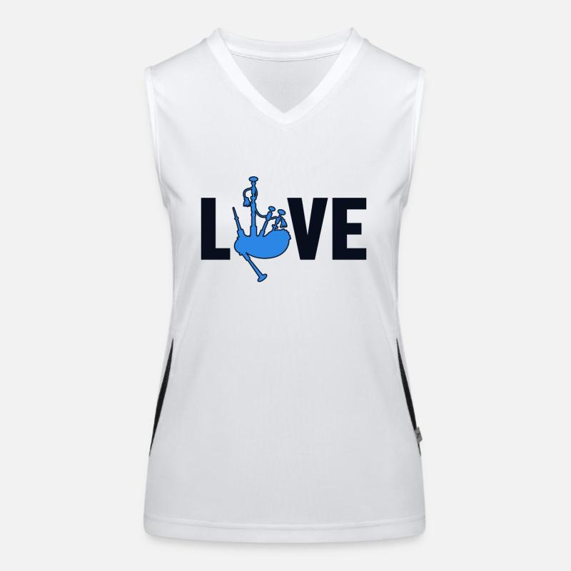 Cornemuse Love Great Highland Bagpipe Leçons Débardeur respirant contrasté Femme