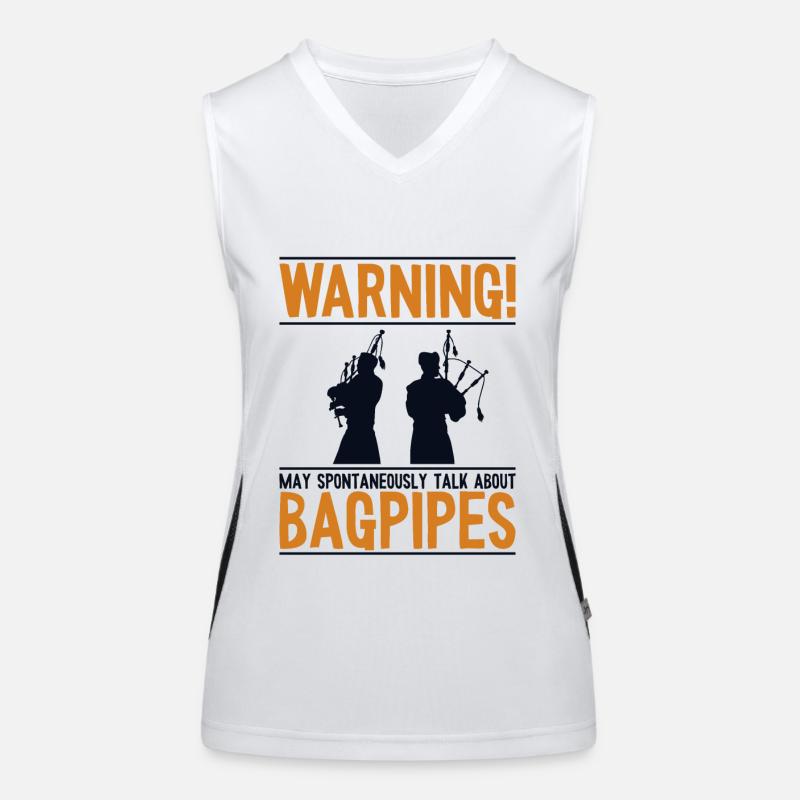 Kann spontan über Dudelsack sprechen Blasrohr Funktionelles Kontrast-Tank Top für Frauen