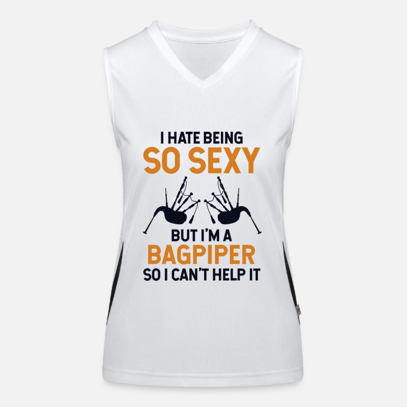 I Hate Being A So Sexy Bagpiper Blowpipe Player Women's Functional Contrast Tank Top