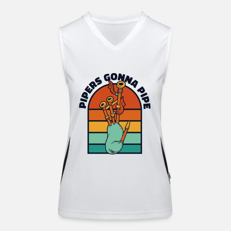 Les cornemuseurs vont à Pipe Great Highland Bagpipe Lessons Débardeur respirant contrasté Femme