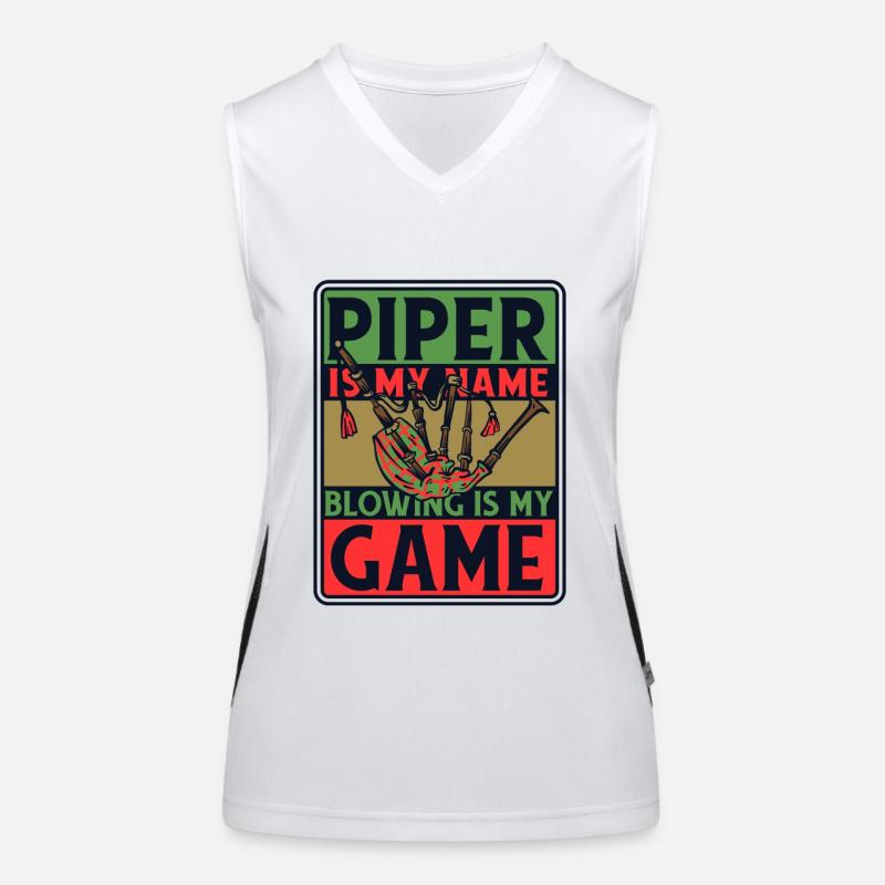 Piper est mon nom, souffler est mon jeu sarbacane Débardeur respirant contrasté Femme