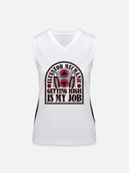 Elevator Mechanic Getting High Is My Job Elevator - Women's Functional Contrast Tank Top - white/black - Front