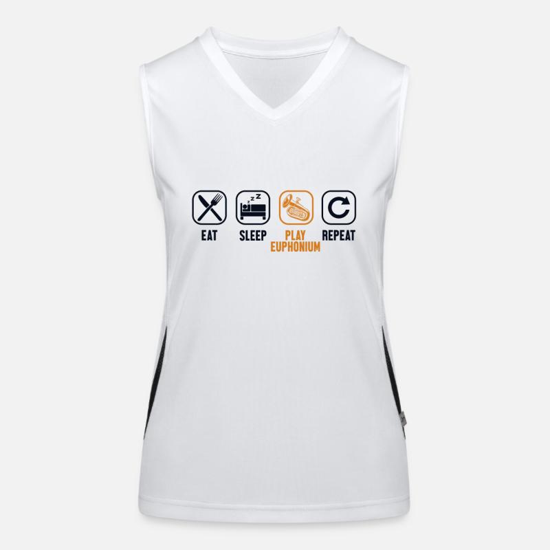 Essen Schlaf Spielen Euphonium Repeat Euphonist Player Funktionelles Kontrast-Tank Top für Frauen