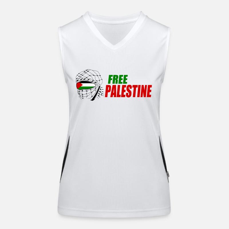 Free palestine Funktionelles Kontrast-Tank Top für Frauen