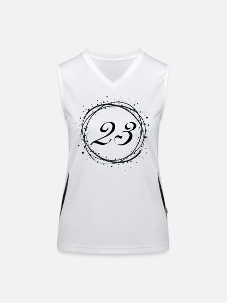 23 - Women's Functional Contrast Tank Top - white/black - Front
